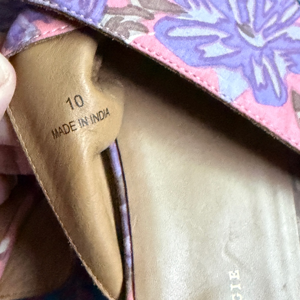 Anthropologie Willa Slide Sandals - pink and purple slip on, size 10 - Picture 9 of 10